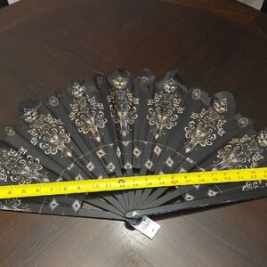 Disney Parks Haunted Mansion Black 14"x 25" Handheld Fan